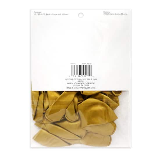 12" Gold Balloons by Celebrate It™ Summer, 20ct.